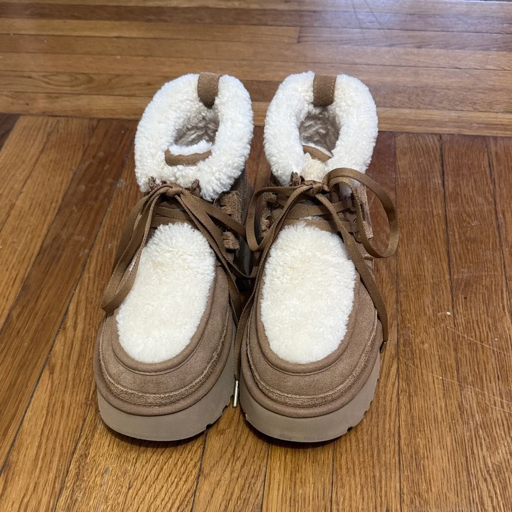 UGG Women's Platform Shoes in Brown and Cream - Picture 1 of 4